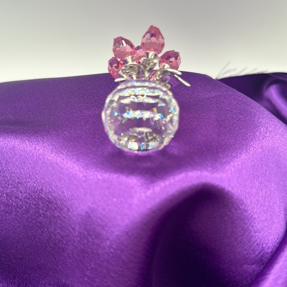 Swarovski Crystal Rose Tulip Pink Flower Figurine Vintage Collectible - 626874 - Picture 4 of 5